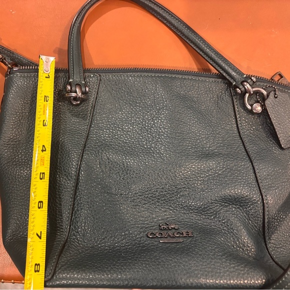 Coach Dark Green Leather Satchel - Picture 5 of 6